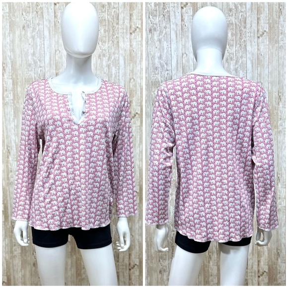 Roller Rabbit Pink Hathi Elephant Pajama Top [1057] - Picture 2 of 9